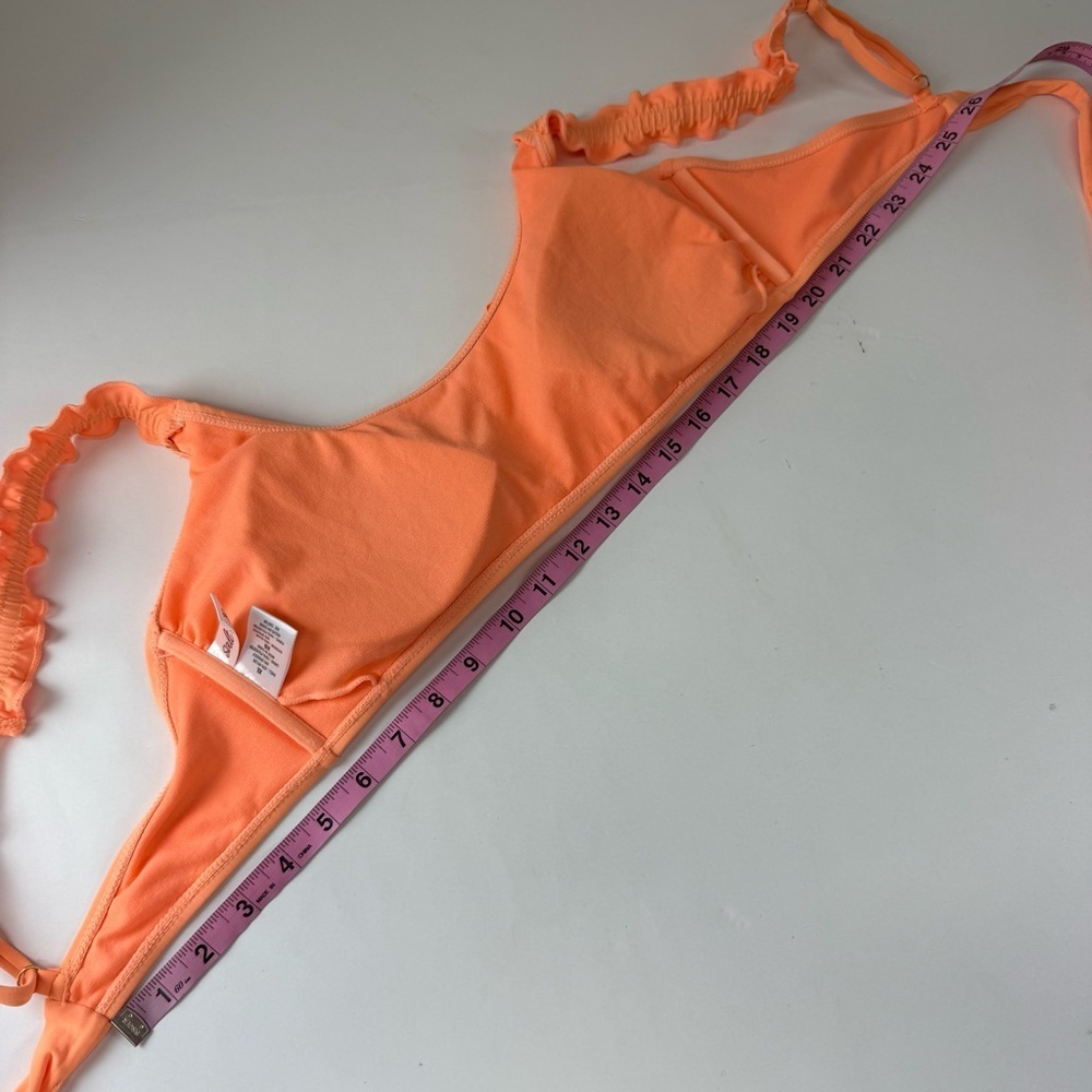 Salt + Cove Bikini Top Juniors Size XL Orange Ruffle Swim Tie Back NWT - Picture 7 of 8